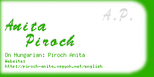 anita piroch business card